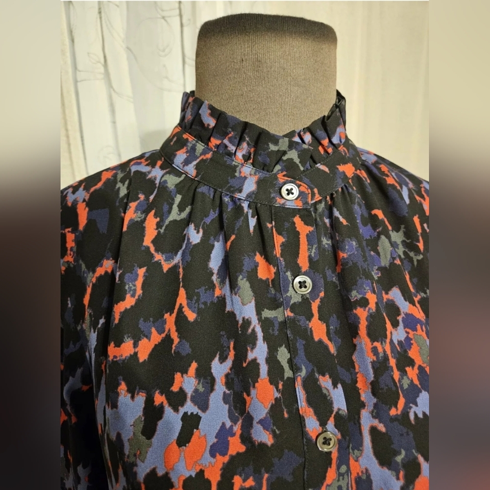 Don Caster Whimsigoth Color Splash Ruffle Neck Art-to-Weat Blouse 10 (M) - Picture 1 of 13